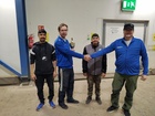 Singelin mitalikolmikko;Kari, Muhis ja Jussi