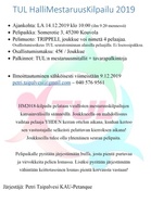 TUL Hallimestaruuskilpailu 14.12 2019 Kouvola