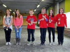 11 - 14 vuotiaiden sarja. Oikealta MAP Räimeen tytöt: Janina Nietula, jonna Nietula, Tiia Salo